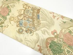 アンティーク　冠模様織り出し丸帯（材料）